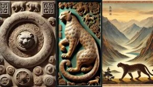 How have snow leopards been depicted in ancient art and mythology