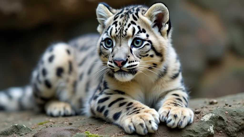 an 18-month-old snow leopard