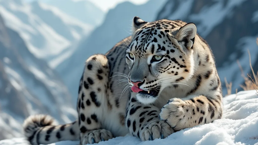 How Does A Snow Leopard's Tongue Help It Groom And Feed
